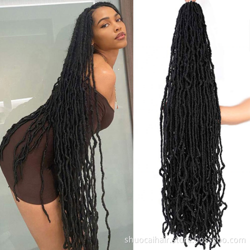 SC cheap dreaded dreadlocks Faux locs Hair 18 inch Nu locs Synthetic Crochet Braiding Hair nu locs crochet hair